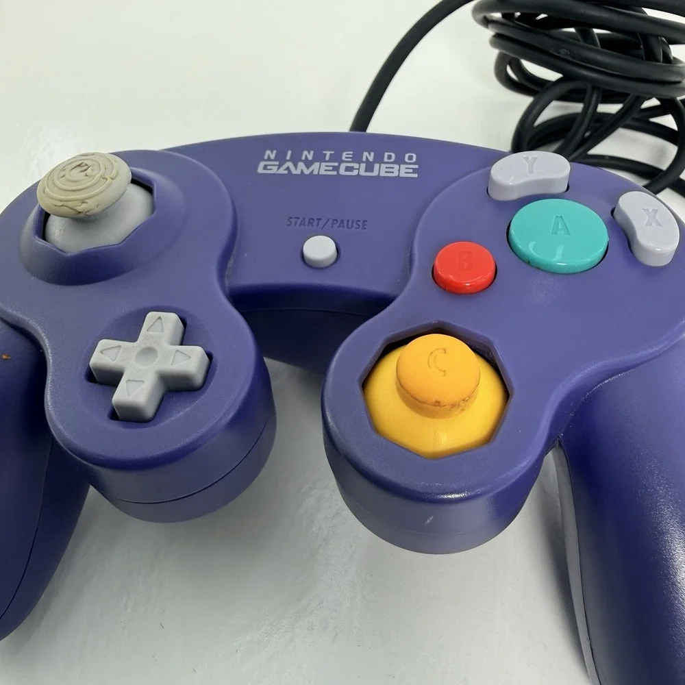 Nintendo GameCube Controller Purple Indigo OEM Original DOL-003 Tested & Working